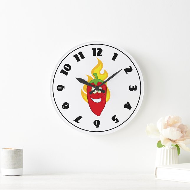 Chili-Pepper-Uhr Große Wanduhr (Von Creator hochgeladen)