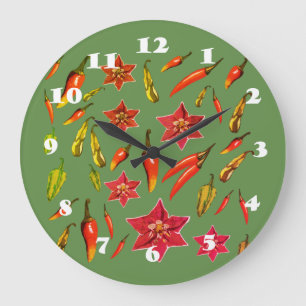 Chili Peppers Große Wanduhr