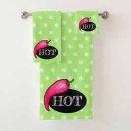 Chili Pfeffer Badhandtuch Set