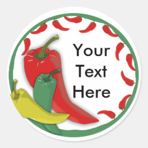 Chili-Pfeffer-Gruppen-Kreis-Rahmen Runder Aufkleber