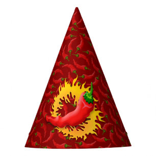 Chili-Pfeffer mit Flamme Partyhütchen