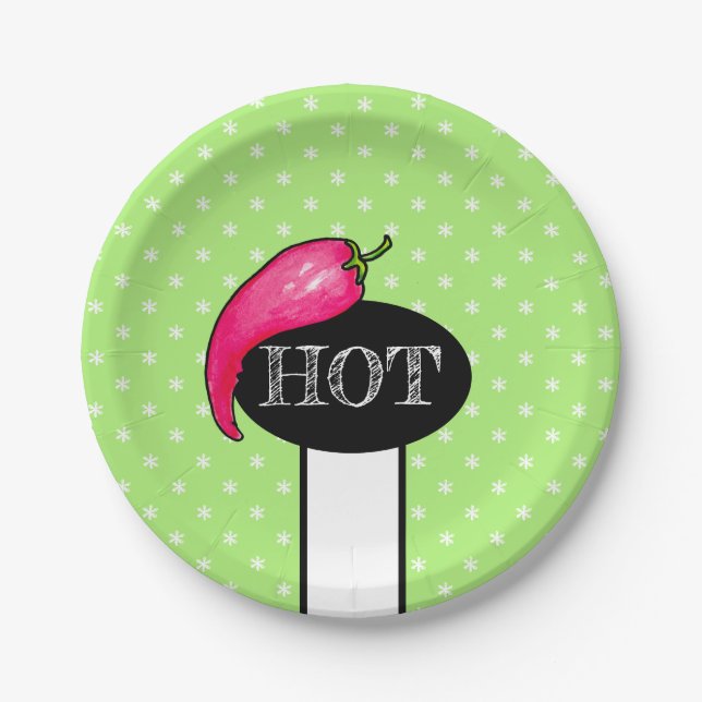 Chili Pfeffer Pappteller (Vorderseite)