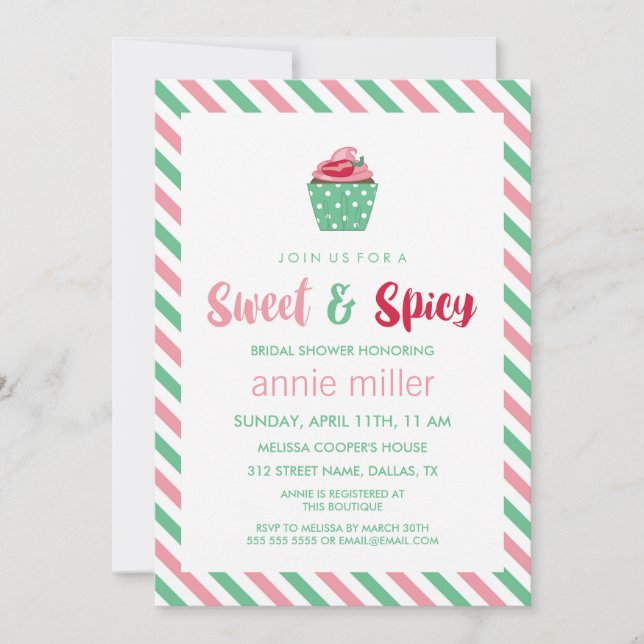 Chili Pfeffer| Süßes und scharfes Brautparty Einladung (Vorderseite)