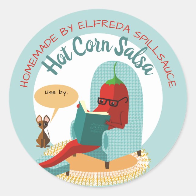 Chili Pfeffersalsa aus der Küche des Aufklebers Runder Aufkleber (Vorderseite)