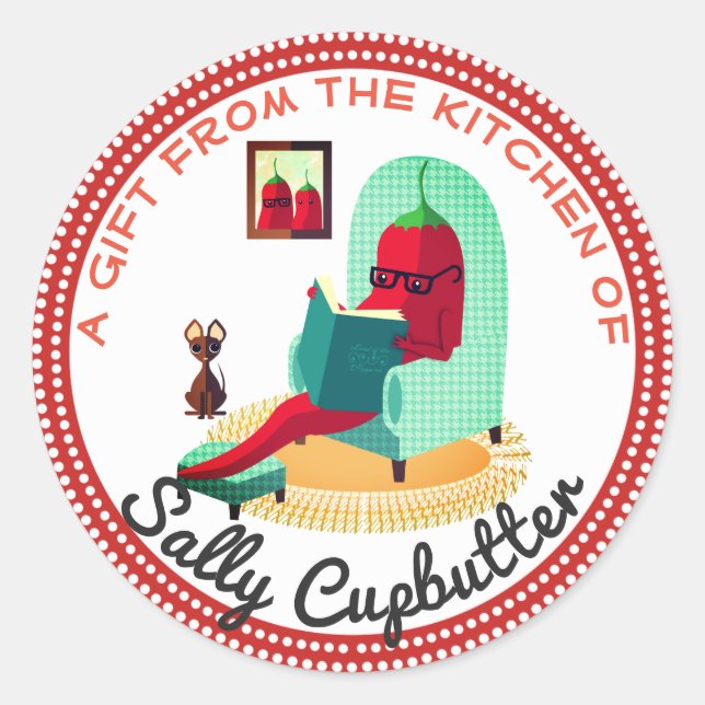 Chili Pfeffersalsa aus der Küche des Aufklebers Runder Aufkleber (Vorderseite)