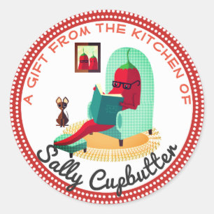 Chili Pfeffersalsa aus der Küche des Aufklebers Runder Aufkleber