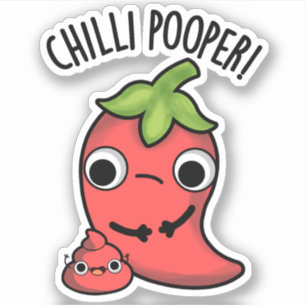 Chili Poooper Funny Pepper Puff Aufkleber