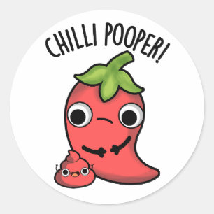 Chili Poooper Funny Pepper Puff Runder Aufkleber