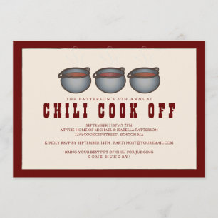 Chili Pot Trio Chili Cook Off Party Einladung