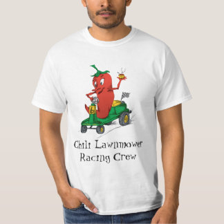 Chili-Rasenmäher-- grüner und gelber Mäher T-Shirt