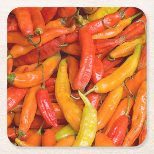 Chili Rechteckiger Pappuntersetzer