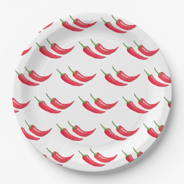 Chili-Schote Pappteller (Vorderseite)
