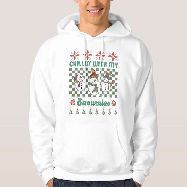 Chilin mit meinen Schneemassen - Winterwunderland Hoodie (Vorderseite)