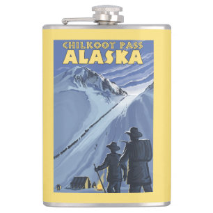 Chilkoot Durchlauf, Alaska-Goldschürfer Flachmann