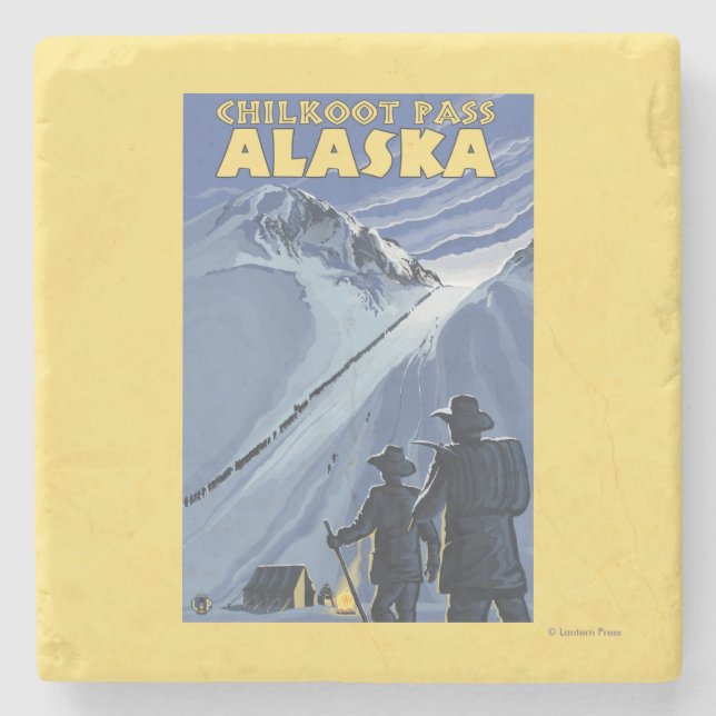 Chilkoot Durchlauf, Alaska-Goldschürfer Steinuntersetzer (Vorderseite)