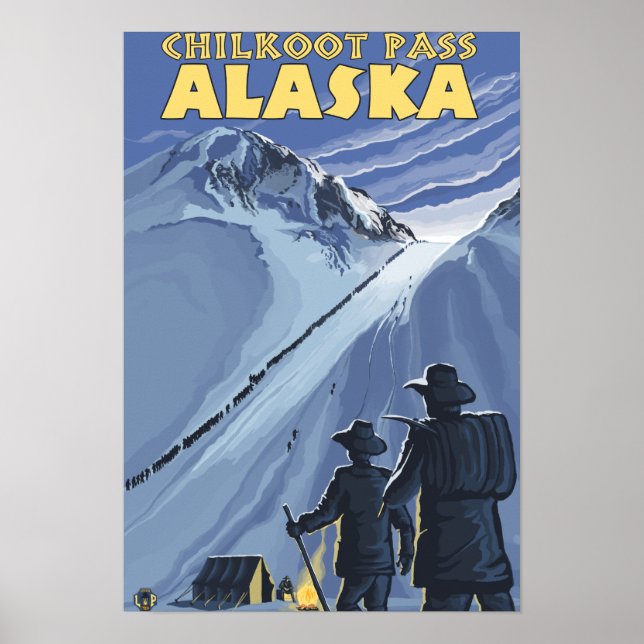 Chilkoot Pass, Alaska Gold Miners Poster (Vorne)