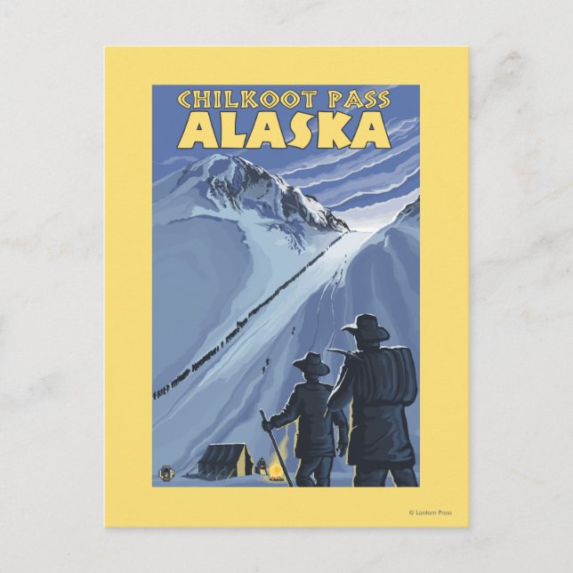 Chilkoot Pass, Alaska Gold Miners Postkarte (Vorderseite)
