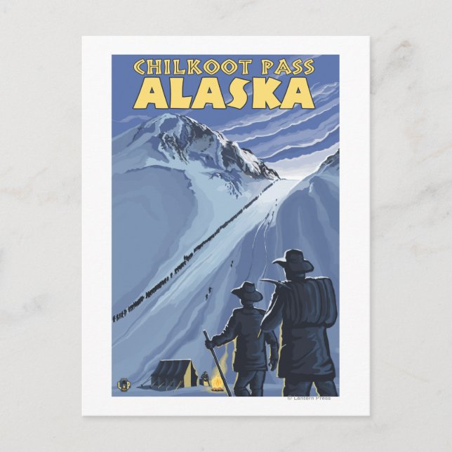 Chilkoot Pass, Alaska Gold Miners Postkarte (Vorderseite)