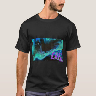 Chill Abstraktes Fluid Acryl-Farben-Swirlgrafik-T- T-Shirt