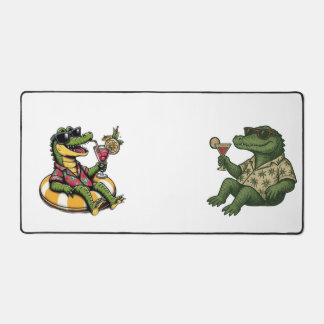 Chill Alligator Poolside Vibe Retro Tiki Cocktail Schreibtischunterlage