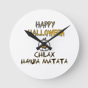 Chill and Relax Happy Halloween Collection Runde Wanduhr