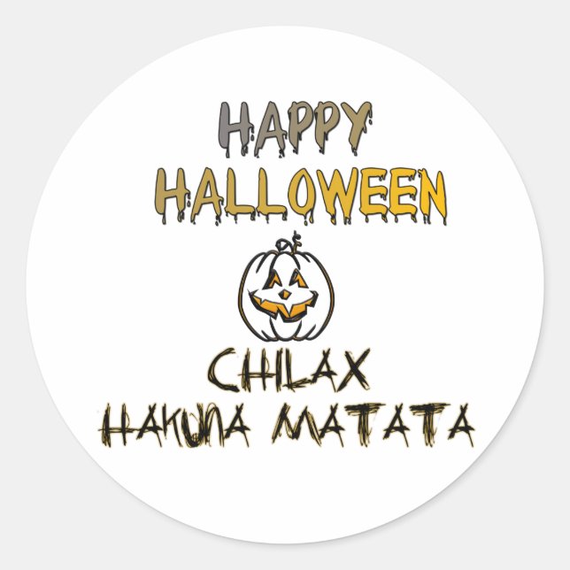 Chill and Relax Happy Halloween Collection Runder Aufkleber (Vorderseite)