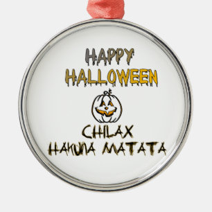 Chill and Relax Happy Halloween Collection Silbernes Ornament