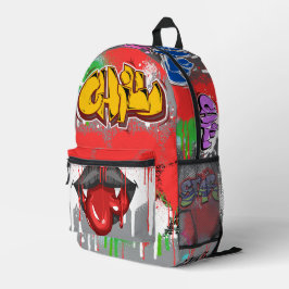 Chill attraktive Vampir blutigen Hintergrund moder Bedruckter Rucksack