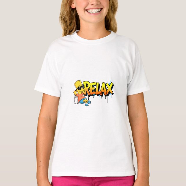 Chill Bart Relax Graffiti Urban Style Graphic Tee (Vorderseite)