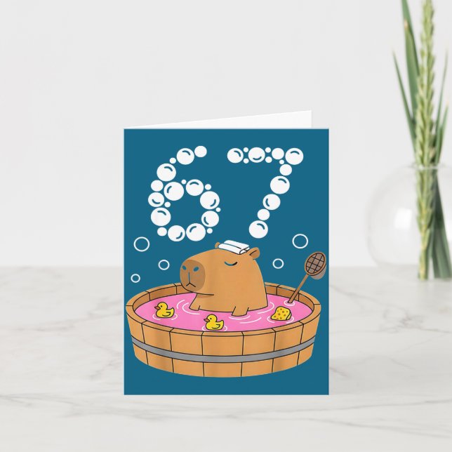 Chill Bath Tub Capybara Sauna 67 Relaxed Animal Fu Karte (Vorderseite)