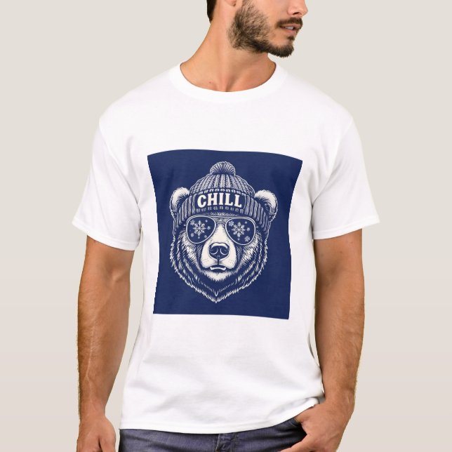 Chill Bear mit Hut T-Shirt (Vorderseite)