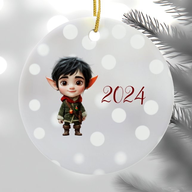 Chill Boy Christmas Elf Keramik Ornament (Von Creator hochgeladen)