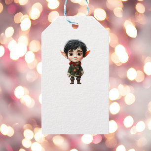 Chill Boy Christmas Elf White Gift Tags Geschenkanhänger