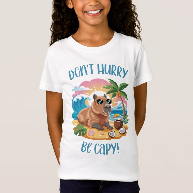 Chill Capybara Beach Vibes - Beeil dich nicht, Cap T-Shirt (Vorderseite)