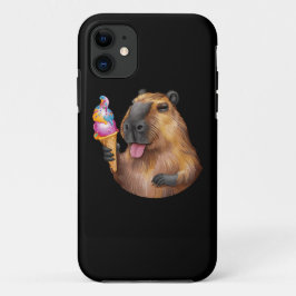 Chill Capybara mit einer süßen Leckerei Case-Mate iPhone Hülle