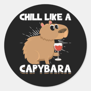 Chill Capybara Süße Tier Lover Runder Aufkleber