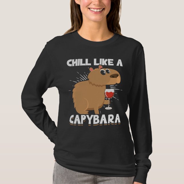 Chill Capybara Süße Tier Lover T-Shirt (Vorderseite)