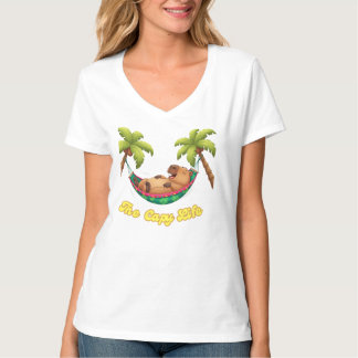 Chill Capybara V-Ausschnitt T-Shirt | Sommer-Hänge