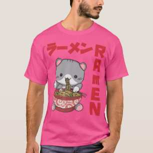 Chill Cat Ramen Anime Noodles Kawaii japanische Sk T-Shirt