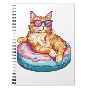 Chill Cat Summer Vibes - Poolside Funny Kitty Notizblock