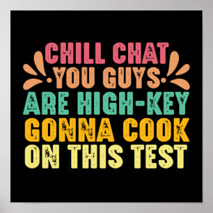 Chill Chat Sie Typ sind hochkarätig Testtag lustig Poster
