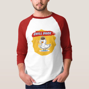 Chill Duck - Funny Cool Duck Cartoon Raglan T-Shirt