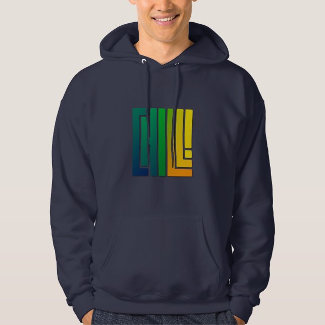 Chill - Electro Green on Blue Edition Hoodie (Vorderseite)
