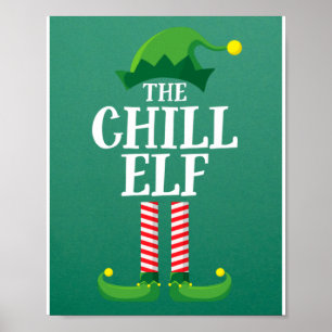 Chill Elf Matching Family Group Weihnachts-Party Poster