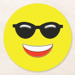 Chill Emoji Runder Pappuntersetzer
