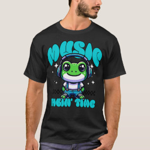 Chill Frog Headphone Music T-Shirt Niedlich zu Ani
