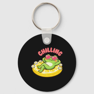 Chill Frosch Sommer Vibes Süße Kawaii Grafik Schlüsselanhänger