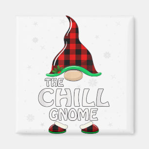 Chill Gnome Buffalo Kariert Matching Family Christ Magnet