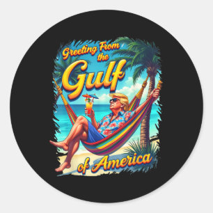 Chill Gruß aus dem Golf von Amerika Patrio Runder Aufkleber