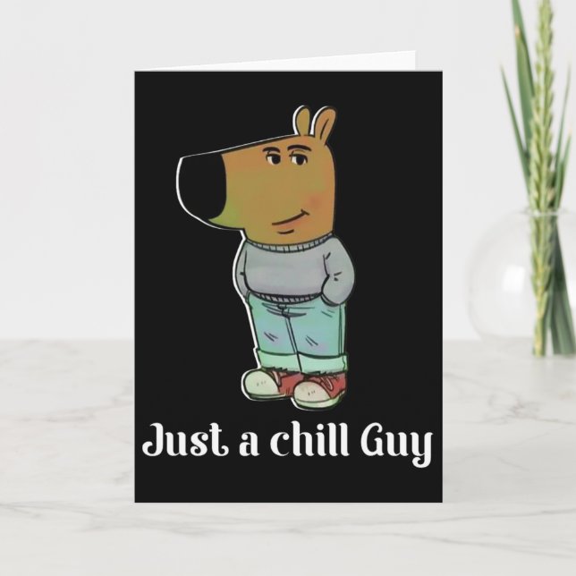Chill Guy Hund Tee Lustiger Chill Guy Meme  Karte (Vorderseite)